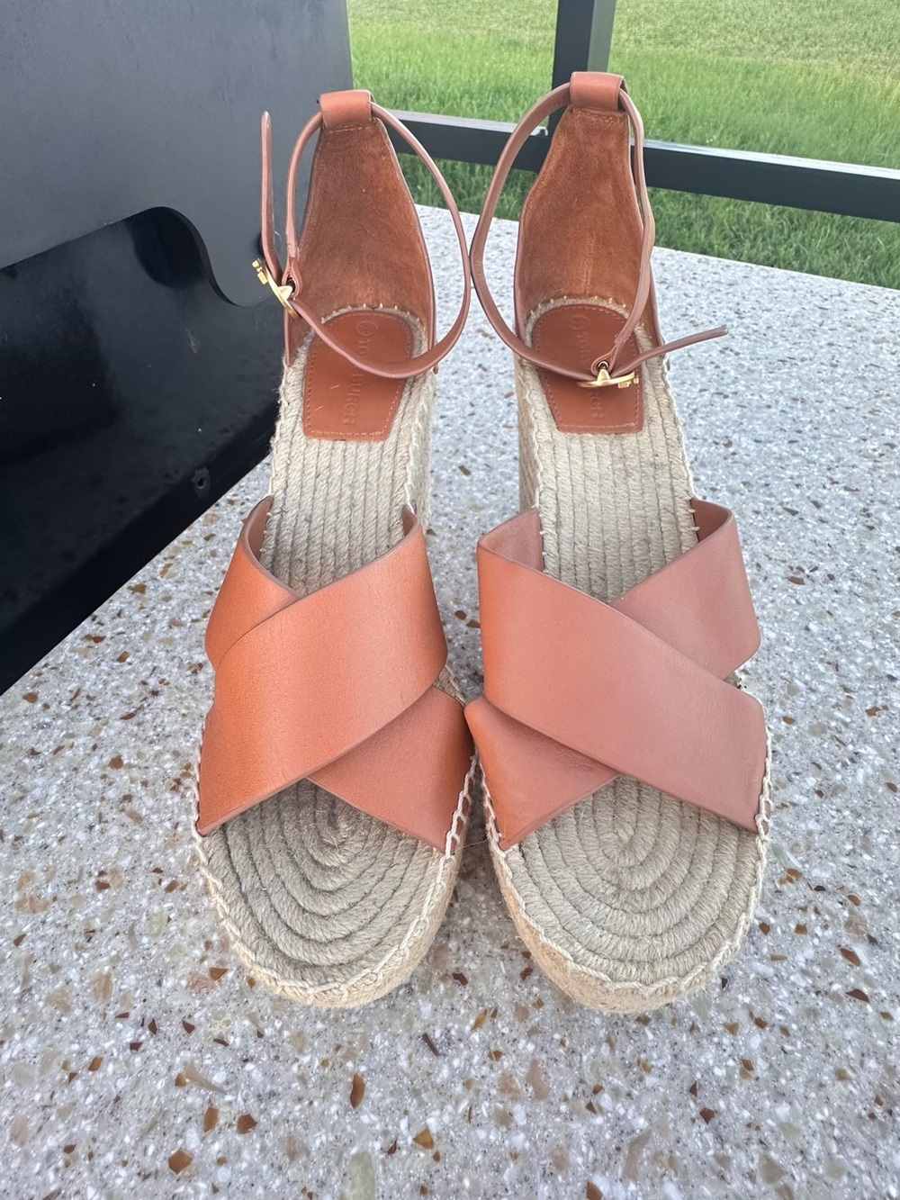 Tory Burch espadrille wedges brown Size 10